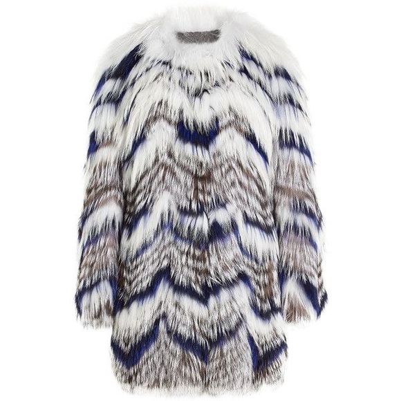 Yves Salomon Jackets & Blazers - Grey & Multicolor Yves Salomon raccoon /Fox Fur Jacket Size EU 40 /US 10